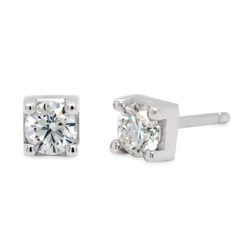 Earrings in white gold and 0.70-carat diamond