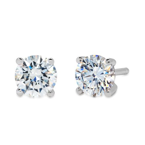 Pendientes solitario en oro blanco y diamantes de 0.80 quilates