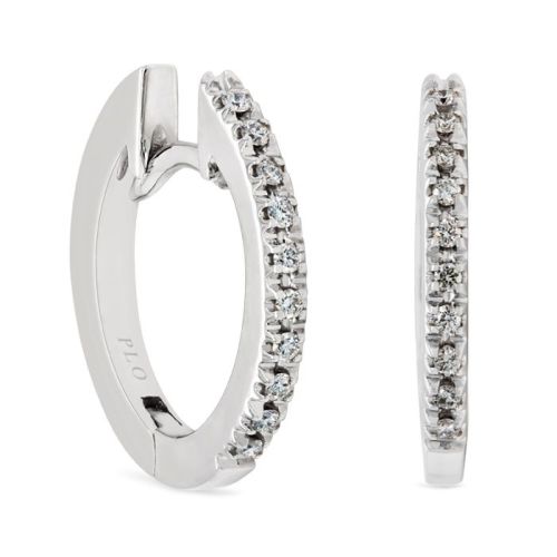 Earrings in white gold and 0.06 carat diamond