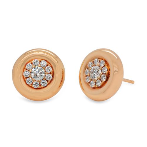 Earrings in rose gold and 0.77-carat diamond