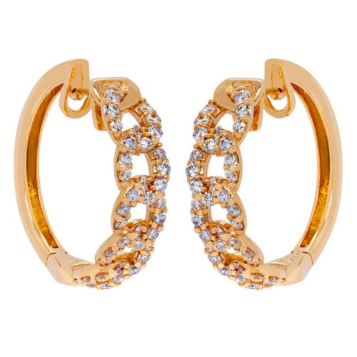 Rose gold earrings with brilliant cut diamonds