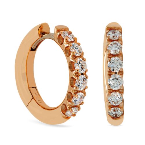 Earrings in rose gold and 0.54-carat diamond