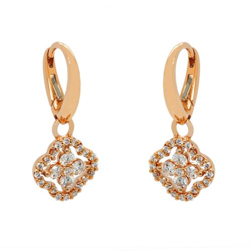 Earrings in rose gold and 0.68-carat diamond