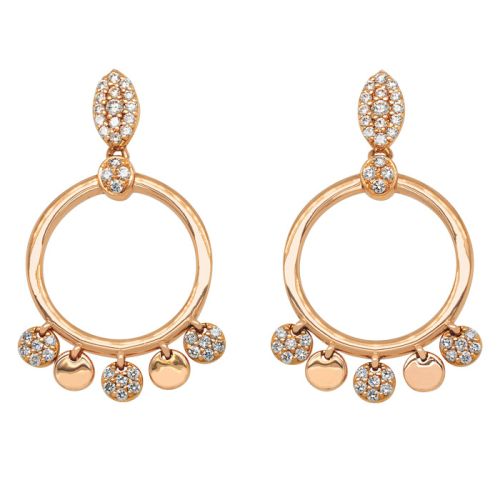 Earrings in rose gold and 0.58-carat diamond