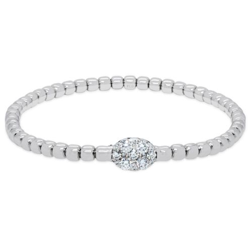 Elastic bracelet in white gold and 0.63-carat diamond
