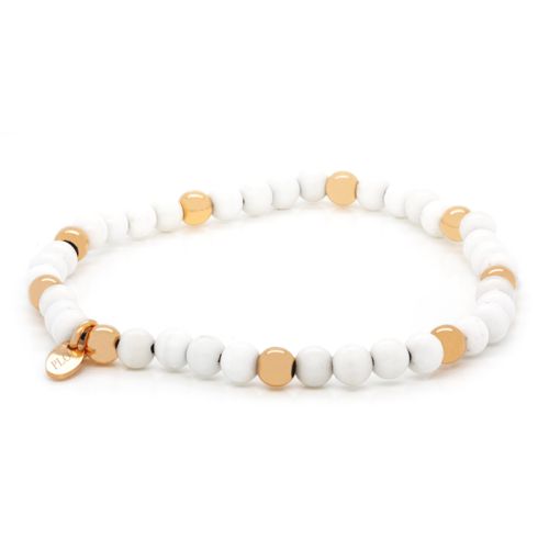 Elastic bracelet in white jade