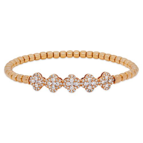 Elastic bracelet in rose gold and 1.27-carat diamond