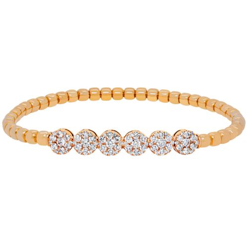 Elastic bracelet in rose gold and 1.55-carat diamond