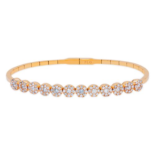 Elastic bracelet in rose gold and 1.52-carat diamond