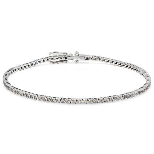 White gold riviere bracelet with brilliant-cut diamonds