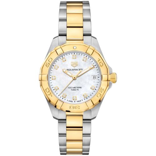 TAG Heuer Aquaracer Date 32 mm Oro Amarillo Madreperla Diamantes WBD1322.BB0320
