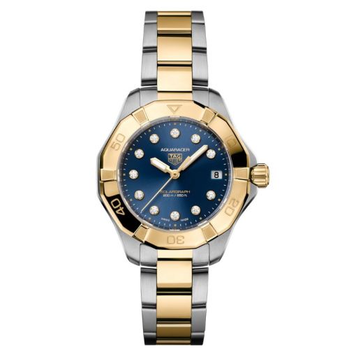 TAG Heuer Aquaracer Solargraph Diamantes Acero y Oro 34mm WBP1323.BB0004