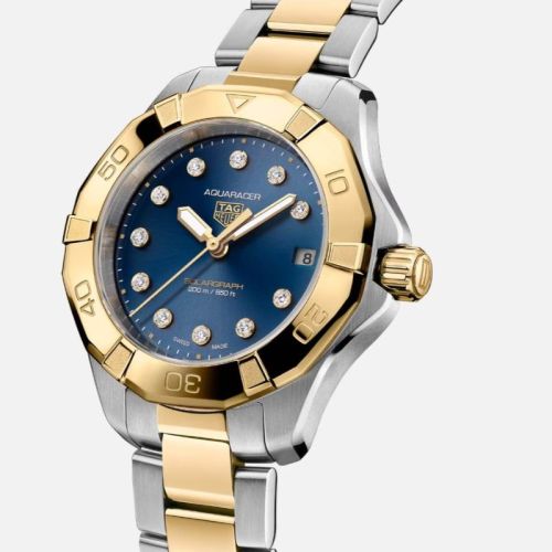 TAG Heuer Aquaracer Solargraph Diamantes Acero y Oro 34mm WBP1323.BB0004