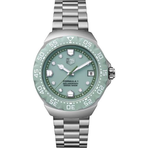 TAG Heuer Formula 1 Solargraph Limited Edition 38 mm Verde Pastel & Diamantes WBY111B.BA0042