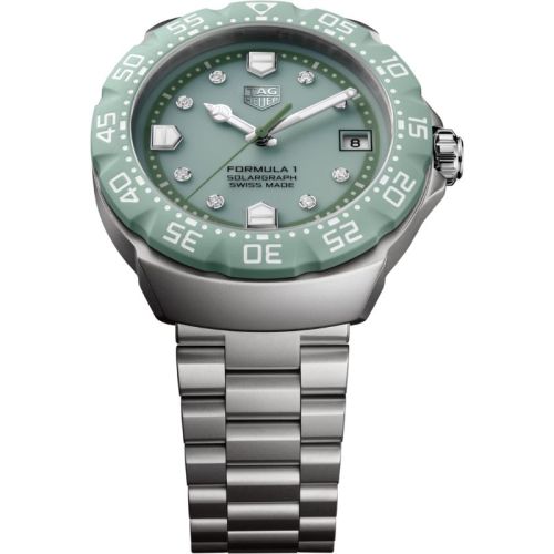 TAG Heuer Formula 1 Solargraph Limited Edition 38 mm Verde Pastel & Diamantes WBY111B.BA0042